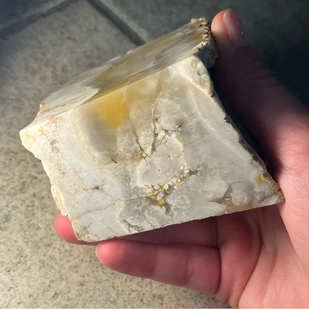 Natural Yellow and Cream Decorative Stone Accent